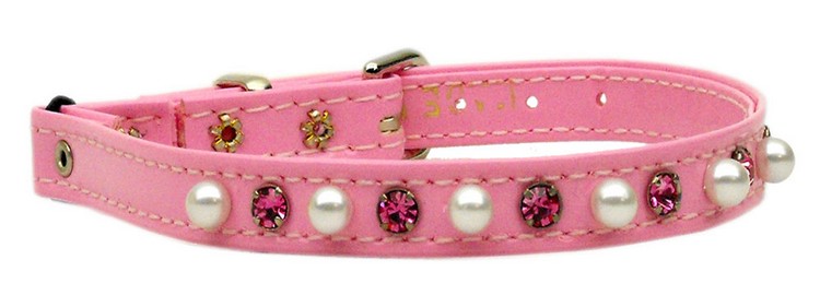 Cat Safety w/ Band Patent Pearl and Crystals Pink 12